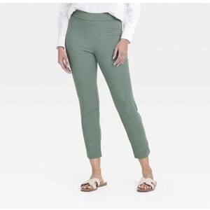 Women's High-Rise Skinny Ankle Pull-On Side Zip Pants - A New Day Sz 6 Green